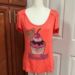 Y2K Juicy Girl  Cherry Delight Graphic Women's top Blouse Size:M
